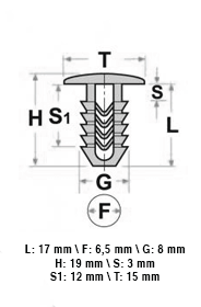 10 01312 Bottone Fissaggio
FIAT LANCIA ALFA ROMEO IVECO