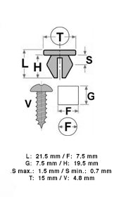 10 15412 Madrevite in plastica
VOLKSWAGEN AUDI
7,5X21,5 T15