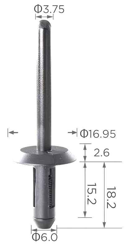 10 33712 Rivetto Plastica
6X18,3 T17