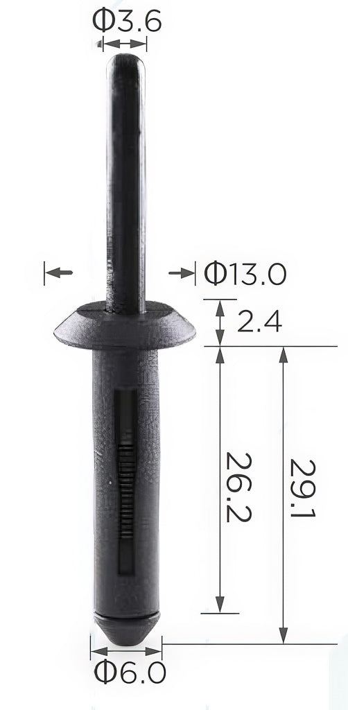 10 34212 Rivetto Plastica
5,9X25,5 T13