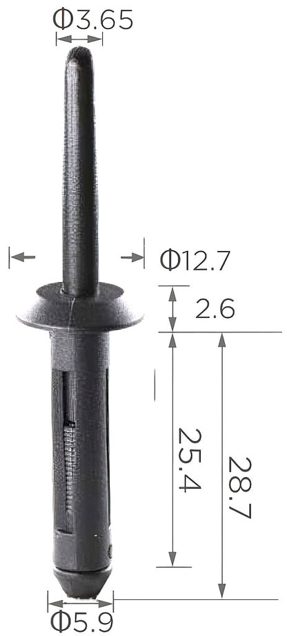 10 34312 Rivetto Plastica
6X29,2 T13